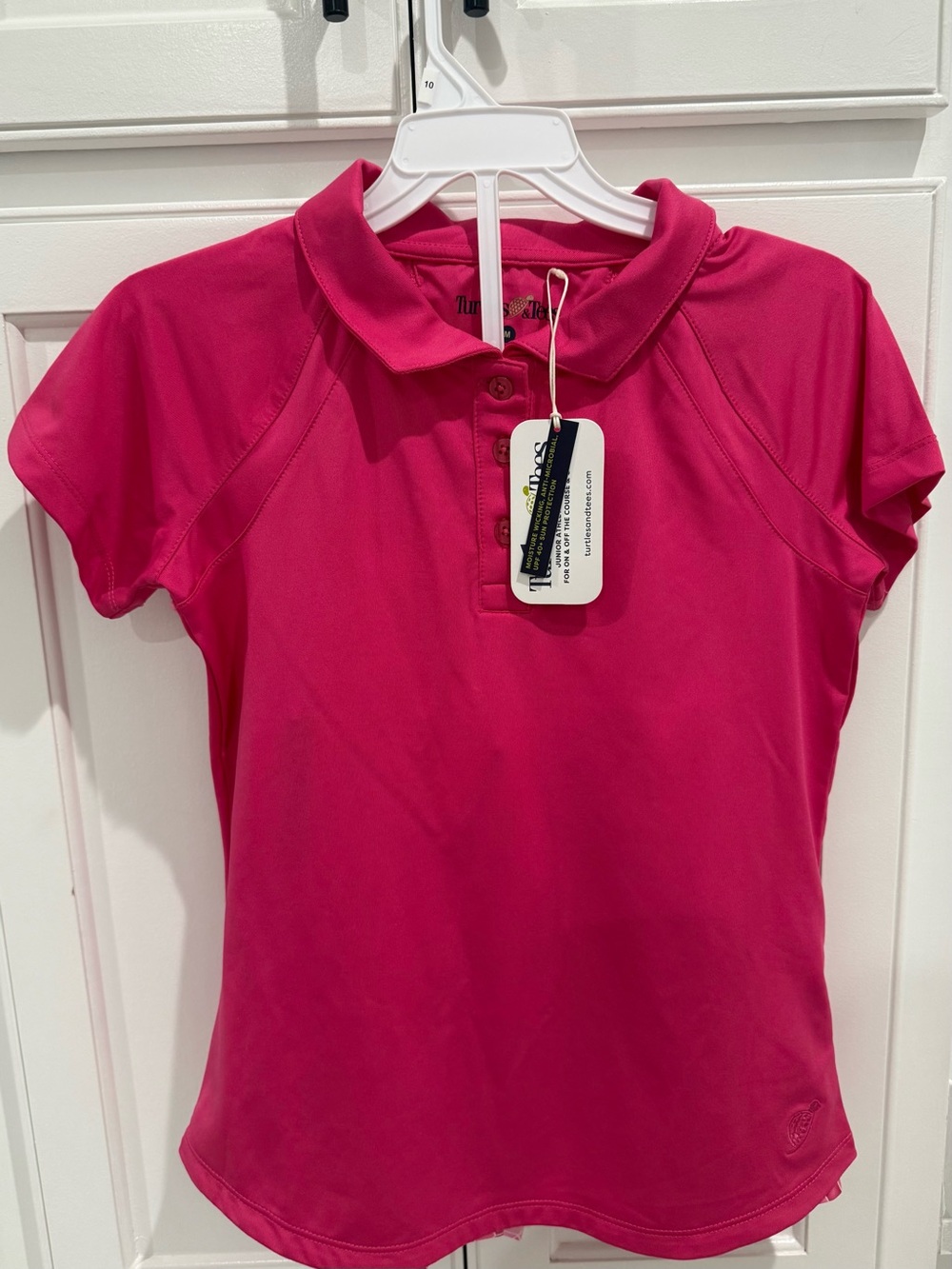 Girls' Bright Pink Short Sleeve Polo Top